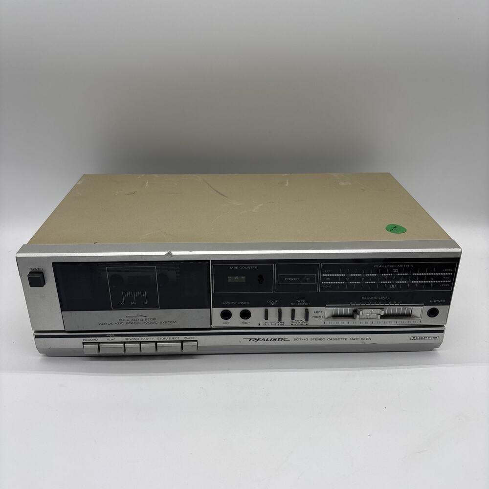 Vintage Realistic SCT-43 Stereo Cassette Tape Deck Recorder TESTED & WORKS